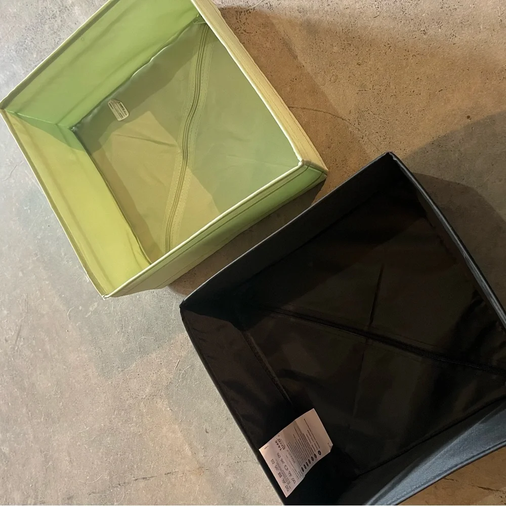 IKEA drawer organizers, mint and black